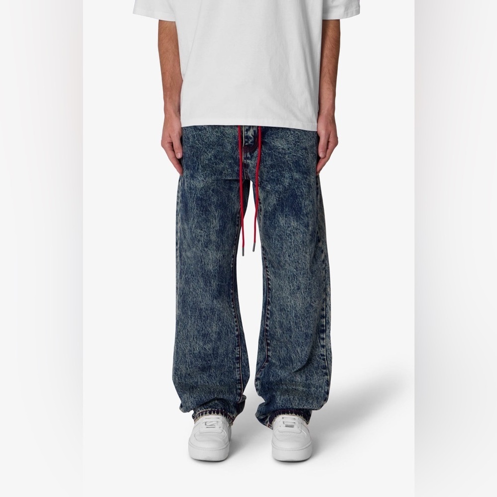 MNML ULTRA BAGGY LACE BAND DENIM SIZE 30
